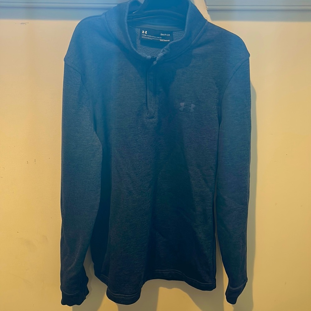 Men’s small cold gear 1/4 zip, blue, EUC